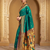 Teal traditional paithani silk saree with rich zari weaving and contrast border – perfect for wedding wear