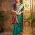 Teal traditional paithani silk saree with rich zari weaving and contrast border – perfect for wedding wear