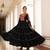 Black rayon multi thread embroidered & gota patti work traditional gown