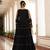 Black rayon multi thread embroidered & gota patti work traditional gown