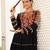 Black rayon multi thread embroidered & gota patti work traditional gown