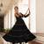Black rayon multi thread embroidered & gota patti work traditional gown