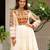 Off white kora cotton multi thread embroidered & gota patti work traditional gown