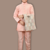 Boys cotton silk geometric patchwork embroidered kurta set- blush peach