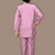 Boys cotton silk geometric patchwork embroidered kurta set- lilac