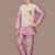 Boys cotton silk geometric patchwork embroidered kurta set- lilac