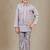 Boys cotton silk geometric sequined floral embroidered kurta shrug set- lavender