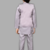 Boys cotton silk geometric sequined floral embroidered kurta shrug set- lavender