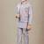 Boys cotton silk geometric sequined floral embroidered kurta shrug set- lavender