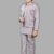 Boys cotton silk geometric sequined floral embroidered kurta shrug set- lavender
