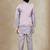 Boys cotton silk geometric sequined floral embroidered kurta shrug set- lavender