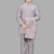 Boys cotton silk geometric sequined floral embroidered kurta shrug set- lavender