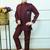 Boys cotton silk geometric sequined floral embroidered kurta shrug set- wine