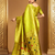 Lime green traditional paithani silk saree with bird & floral motifs, handwoven weaving work, wedding wear