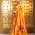 Mustard traditional paithani silk saree with bird & floral motifs, handwoven weaving work, wedding wear