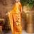 Mustard traditional paithani silk saree with bird & floral motifs, handwoven weaving work, wedding wear