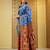 Blue traditional paithani silk saree with intricate weaving & designer pallu – with blouse piece