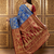 Blue traditional paithani silk saree with intricate weaving & designer pallu – with blouse piece