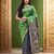 Green traditional paithani silk saree with intricate weaving & designer pallu – with blouse piece