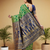 Green traditional paithani silk saree with intricate weaving & designer pallu – with blouse piece