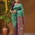 Light green traditional paithani silk saree with intricate weaving & designer pallu – with blouse piece