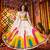 WHITE DIGITAL PRINT THREAD MIRROR EMBROIDERED  NAVRATRI SPECIAL STITCHED lehenga choli