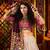BEIGE THREAD MIRROR EMBROIDERED VISCOSE NAVRATRI special STITCHED LEHENGA CHOLI