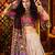 BEIGE THREAD MIRROR EMBROIDERED VISCOSE NAVRATRI special STITCHED LEHENGA CHOLI