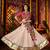 BEIGE THREAD MIRROR EMBROIDERED VISCOSE NAVRATRI special STITCHED LEHENGA CHOLI