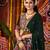 GREEN THREAD MIRROR EMBROIDERED VISCOSE NAVRATRI special STITCHED LEHENGA CHOLI