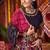 NAVY BLUE WINE THREAD MIRROR EMBROIDERED VISCOSE NAVRATRI special STITCHED LEHENGA CHOLI