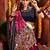 NAVY BLUE WINE THREAD MIRROR EMBROIDERED VISCOSE NAVRATRI special STITCHED LEHENGA CHOLI