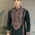 Green viscose silk thead with sequins embroidered work wedding function festival party wear straight kurta