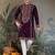 Purple viscose silk thead with sequins embroidered work wedding function festival party wear straight kurta