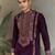 Purple viscose silk thead with sequins embroidered work wedding function festival party wear straight kurta
