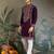 Purple viscose silk thead with sequins embroidered work wedding function festival party wear straight kurta