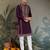 Purple viscose silk thead with sequins embroidered work wedding function festival party wear straight kurta
