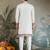 White viscose silk thead with sequins embroidered work wedding function festival party wear straight kurta