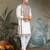 White viscose silk thead with sequins embroidered work wedding function festival party wear straight kurta