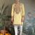 Yellow viscose silk thead with sequins embroidered work wedding function festival party wear straight kurta