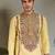 Yellow viscose silk thead with sequins embroidered work wedding function festival party wear straight kurta