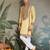 Yellow viscose silk thead with sequins embroidered work wedding function festival party wear straight kurta
