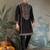 Black viscose silk thead with sequins embroidered work wedding function festival party wear straight kurta
