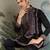 Black viscose silk thead with sequins embroidered work wedding function festival party wear straight kurta