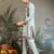 Sky blue viscose silk thead & sequins embroidered work wedding function festival party wear straight kurta with pant