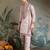 Dusty pink viscose silk thead & sequins embroidered work wedding function festival party wear straight kurta with pant