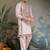 Dusty pink viscose silk thead & sequins embroidered work wedding function festival party wear straight kurta with pant