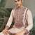 Beige viscose silk thead & sequins embroidered work wedding function festival party wear straight kurta with pant