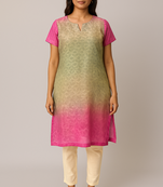Tie & Dye Soft Block Printed Cotton Kurti