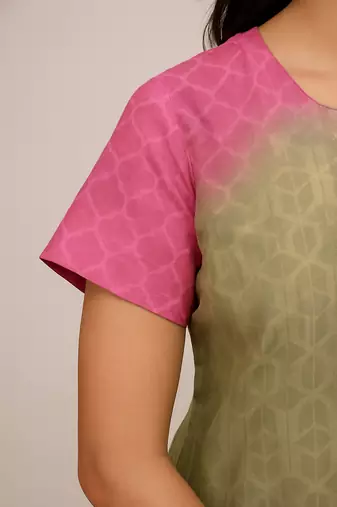 Tie & Dye Soft Block Printed Cotton Kurti